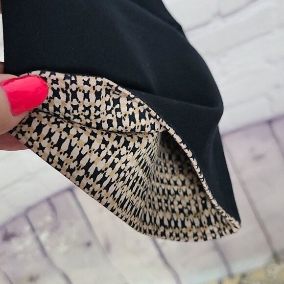 Brooks Brothers Natalie Fit Black Skinny Cropped Woman's Ankle Pant Printed Cuff - Picture 3 of 11